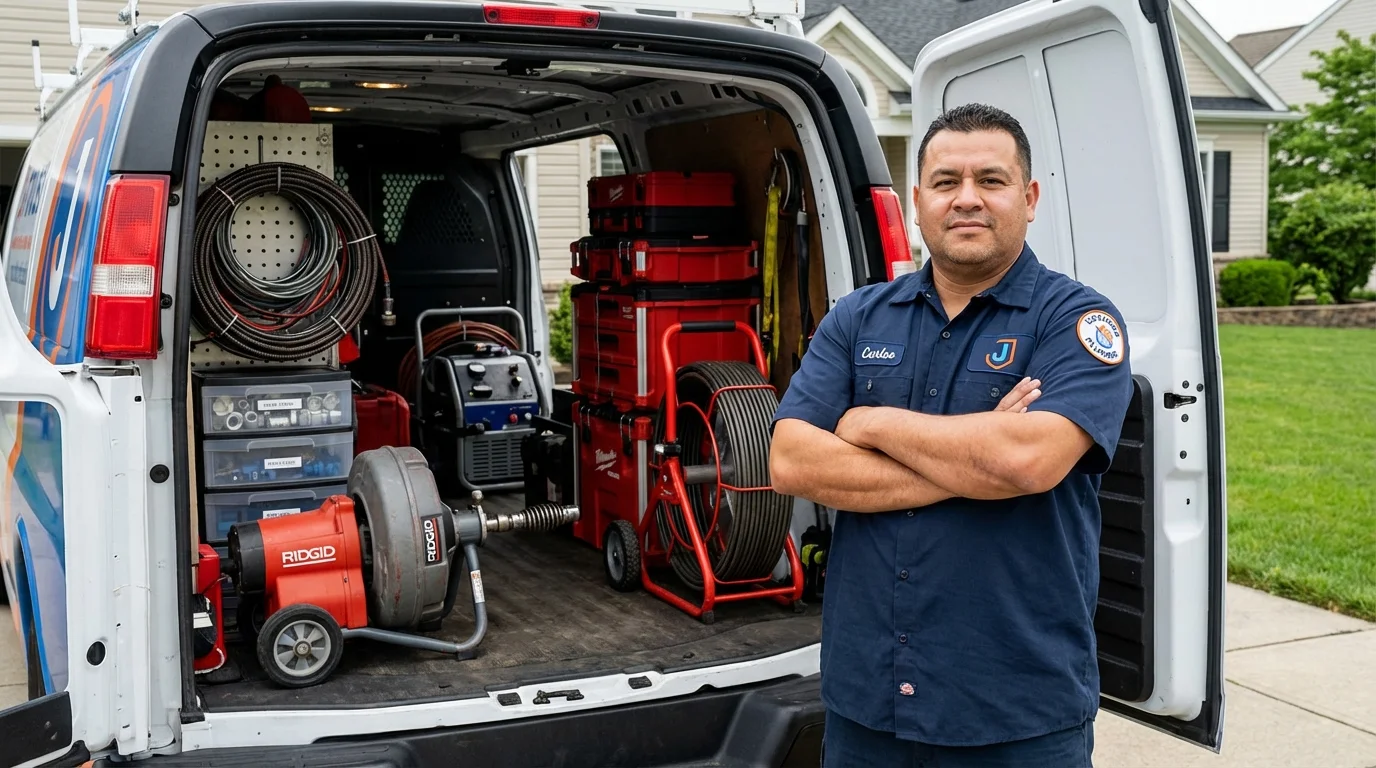 Professional drain cleaning equipment and Johns Plumbing LLC plumber in Lemoore