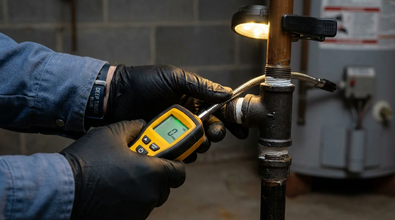 Gas leak detection with electronic sniffer by Johns Plumbing LLC in Lemoore