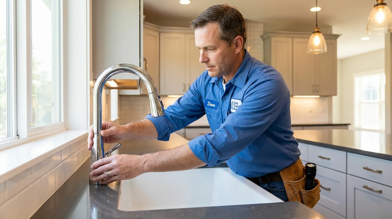 Kitchen faucet installation by Johns Plumbing LLC in Lemoore